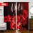 2Pcs Red Rose Wine Glass Print Window Curtains Romantic Floral Pattern Rod Pocket Drapes Valentine Day Decoration Digital Printing  for Living Room Bedroom Home Decor-1309513706