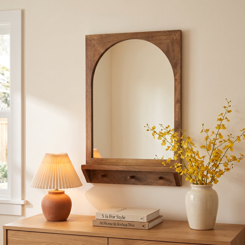 Julianna Wood Mirror, 30" x 20", Brown