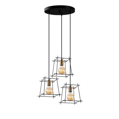 Luminaire suspendu grappe 3 lumières Hullinger