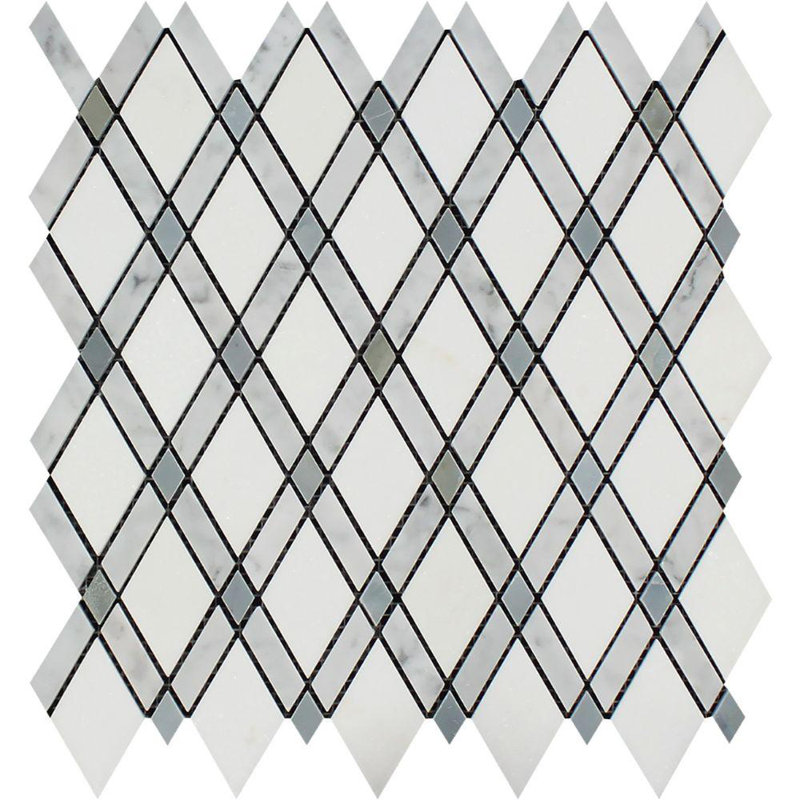 Grid Honed Marble Tile