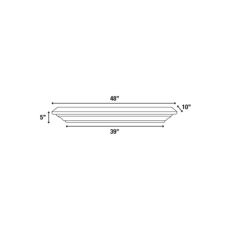 The Crestwood Fireplace Mantel Shelf, White, 48"