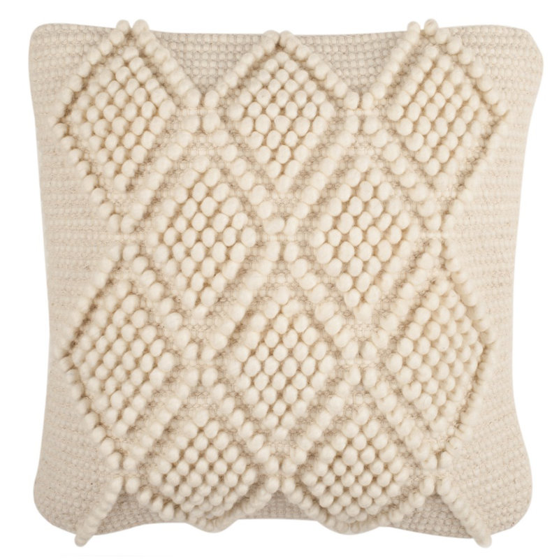 Appliqued Wool Throw Pillow