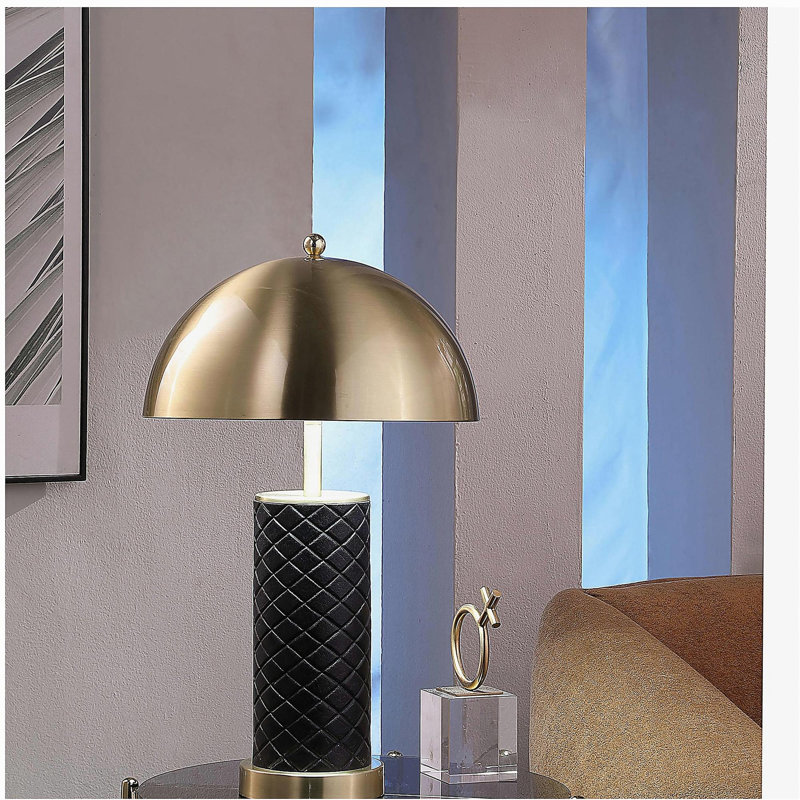 Ensemble de 2 lampes de table dôme plissées noires Mantova (ensemble de 2)