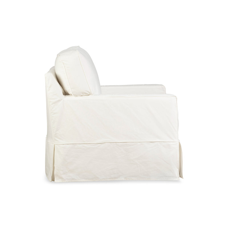 Taylor 56'' Slipcovered Loveseat, Bayou Off White Canvas