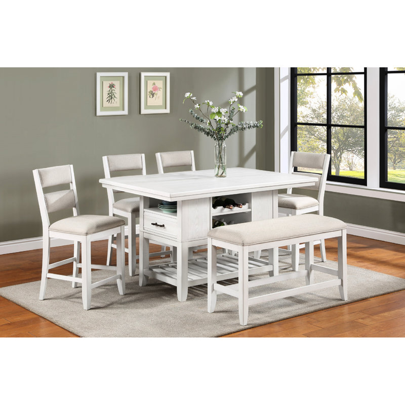Ensemble de 2 chaises de salle à manger hautes, blanches et crème, avec dossier rembourré, pour usage domestique