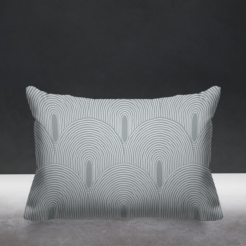 Coussin décoratif intérieur / extérieur Roli Boho, Gris, H 18 po x l 25 po