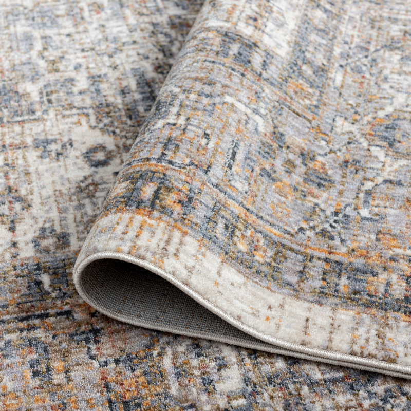 7 Oriental Area Rug in Ivory/Gray, Rectangle 8'6" x 11'6"