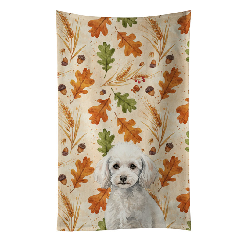 Serviette de cuisine miniature miniature, Caniche blanc miniature
