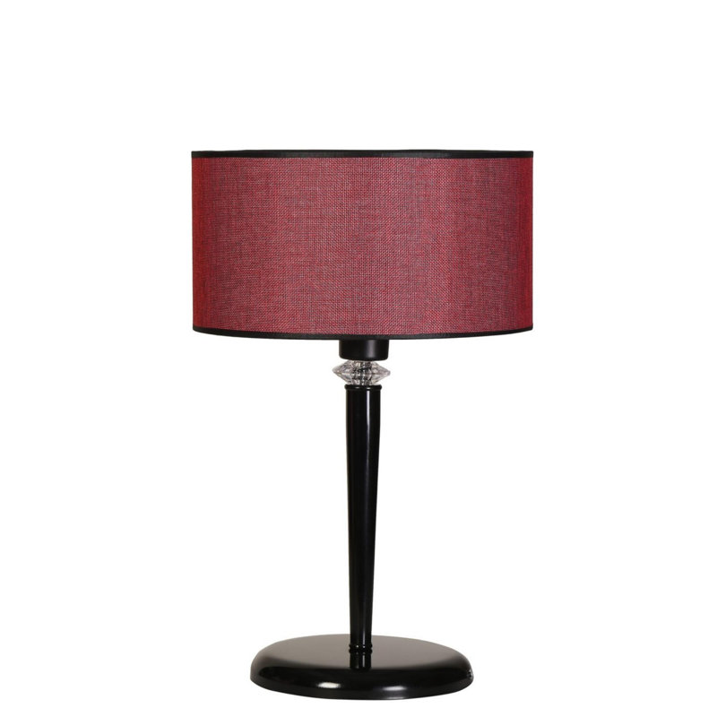 Luro Claret Red Metal Table Lamp, 21.7 in Height | 100% Metal Construction, 7.9 in Shade Diameter & 7.9 in Shade Height | E27 Socket, Max 60W | Stylish & Durable Design for Home or Office Decor, Elegant Lighting Solution