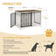 Dog Crate Furniture, Double Door Wooden Dog Crate with Barn Door, Indoor Kennel, End Side Table Animal Crates for Small Medium Large Dogs, Anti-Chew Anti-Escape-442967222-443350786