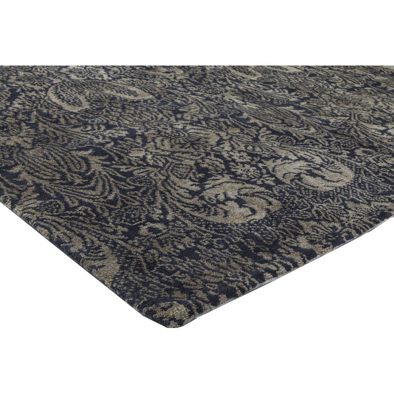 Tapis noir / brun doré d'inspiration européenne