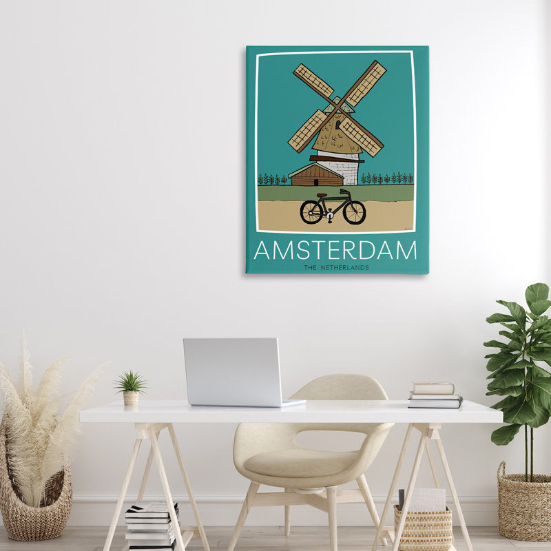 «Amsterdam Windmill», toile par Hugo Edwins, H 40 po x l 30 po