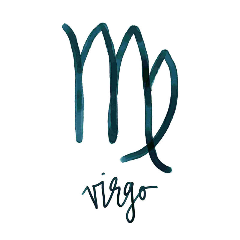 «Virgo 2», art textuel sur toile tendue, H 18 po x l 12 po x P 1,25 po