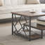 Caveney Coffee Table with Storage, Metal Structure, Industrial Cocktail Table