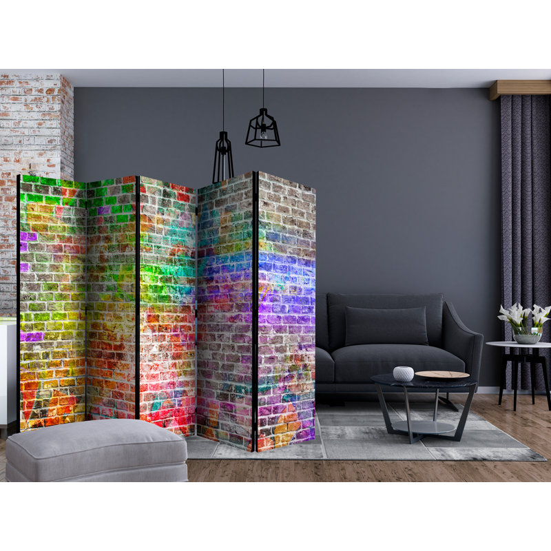 Buchholz 172cm H Solid Wood Folding Room Divider, 5
