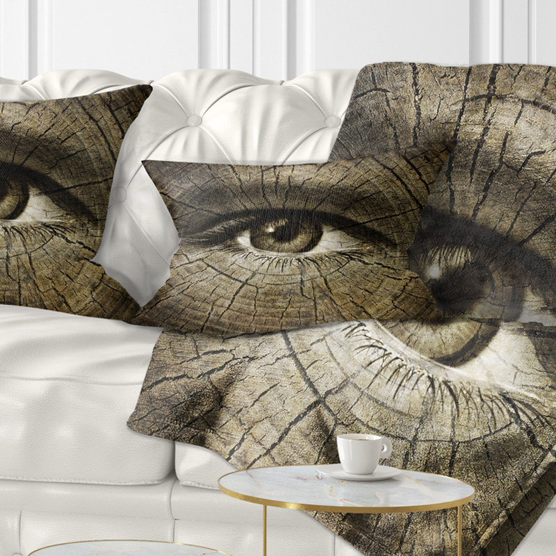 Yeux vieillissants - Coussin imprimé abstrait, Rectangulaire, 12 po x 20 po