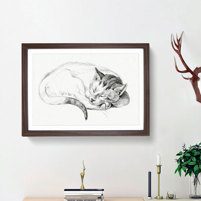 Sleeping Cat by Jean Bernard - Picture Frame Drawing Print