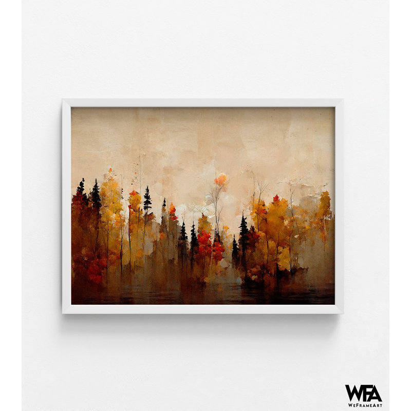 «A Forest In Autumn» par Treechild, Amazing Autumn Inspiration Rustic Forest Decor, Fall Forest, H 30 po x l 40 po, Blanc