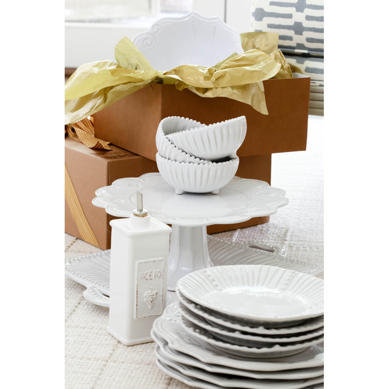Incanto Handmade Stoneware Salad/Dessert Plate, White
