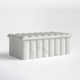 White Marble Storage Box - Contemporary Ridged 7" x 3" Decorative Box with Lid for Home or Office Decorative Storage Accent - Easy Gift Idea