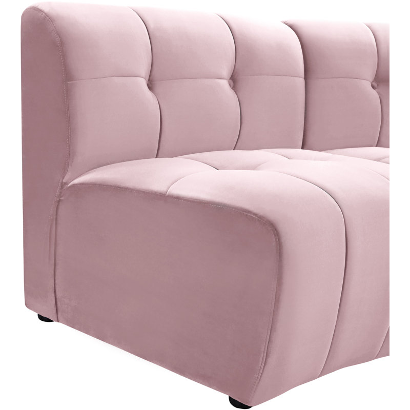 Jedson Velvet Sectional Symmetrical, Pink Velvet