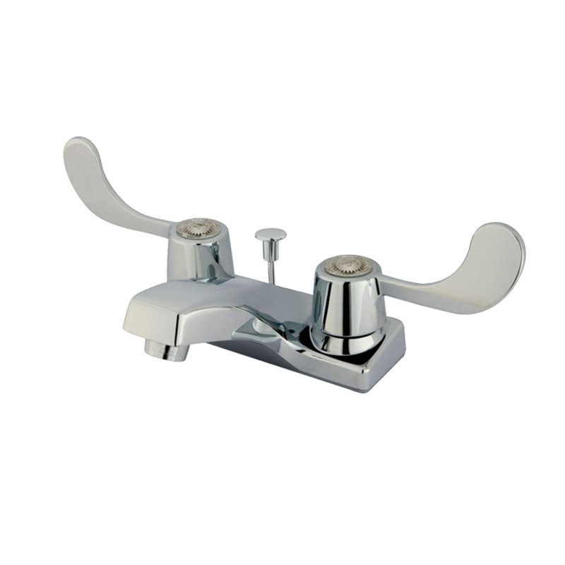 Americana Centerset Bathroom Faucet, With Plastic Pop Up Drain, Polished Chrome