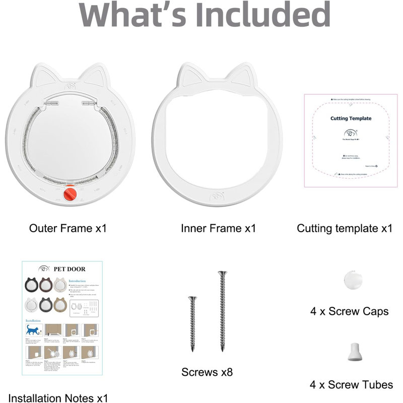 Cat Door with 4 Way Lock