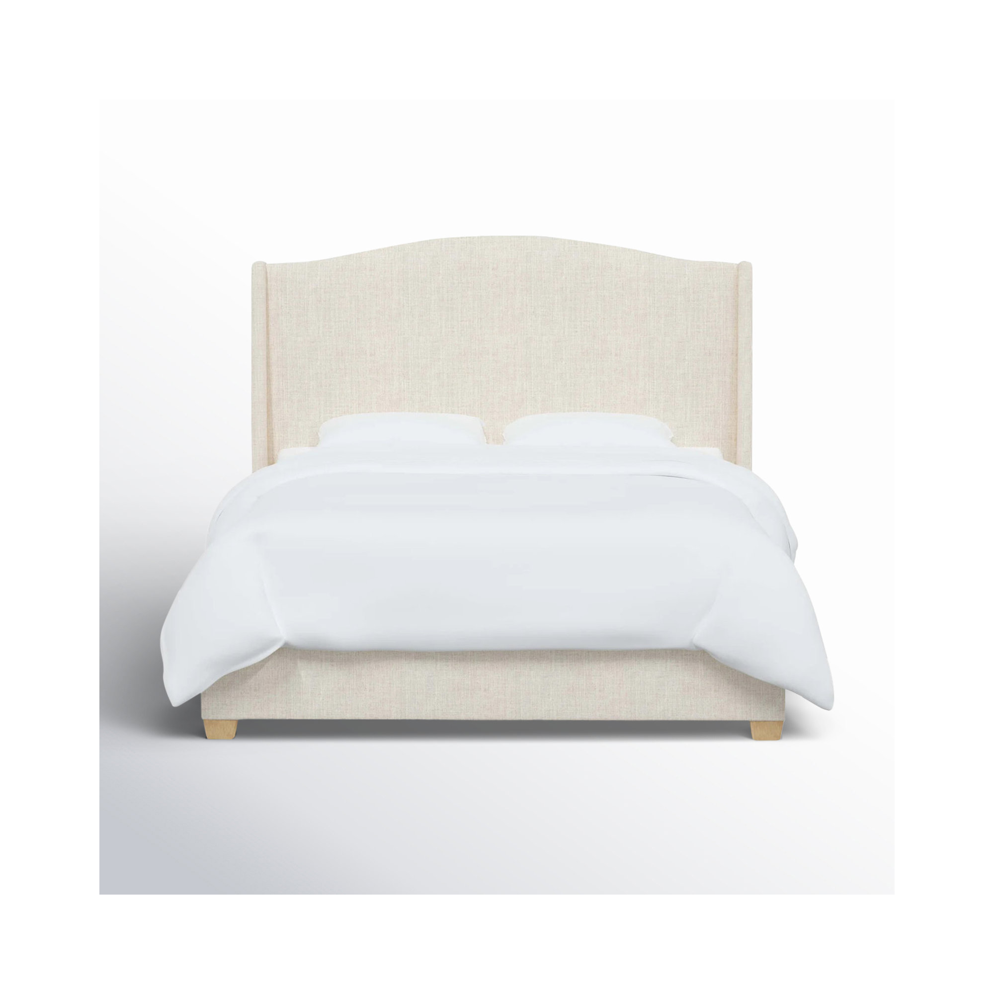 Allis Upholstered Wingback Bed, Classic Talc Linen, California King