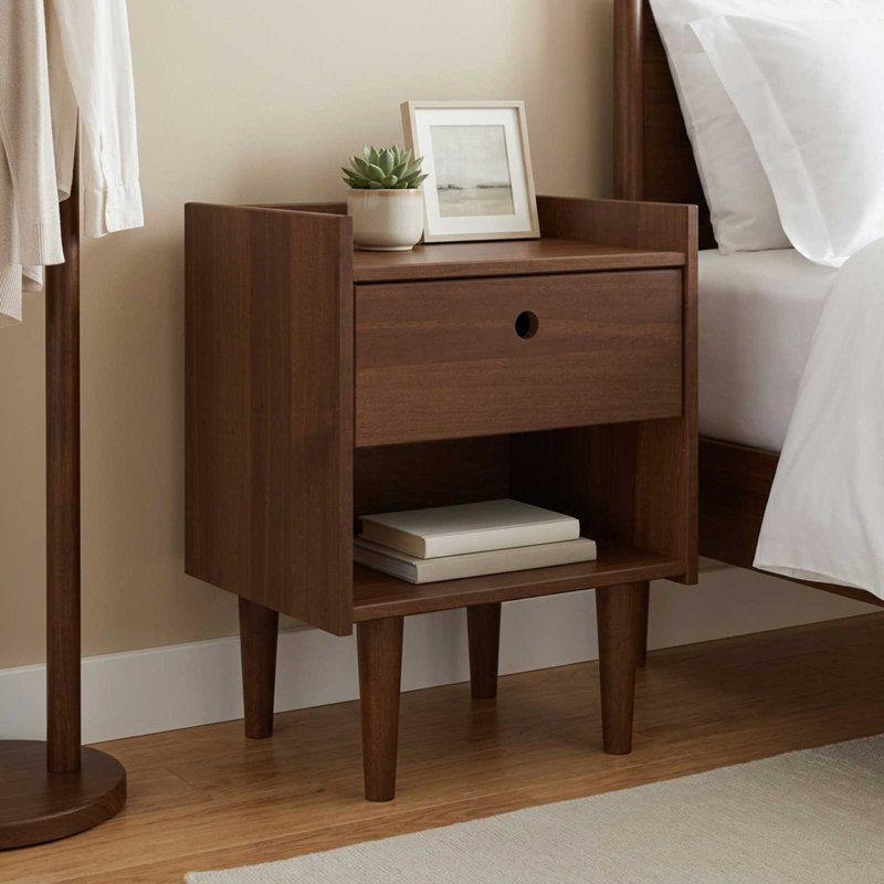 45 cm W Solid Wood Bedside Table