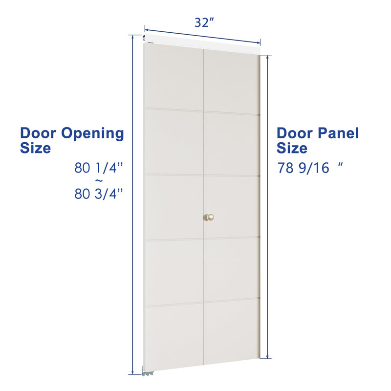 Porte pliante à 5 panneaux à 5 panneaux avec porte intérieure en bois manufacturé massif - Design affleurant moderne avec finition de qualité supérieure