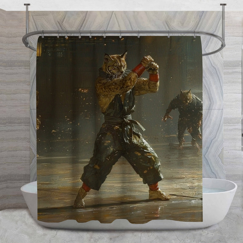 Rideau de douche Martial Arts, H 93 po x l 70 po