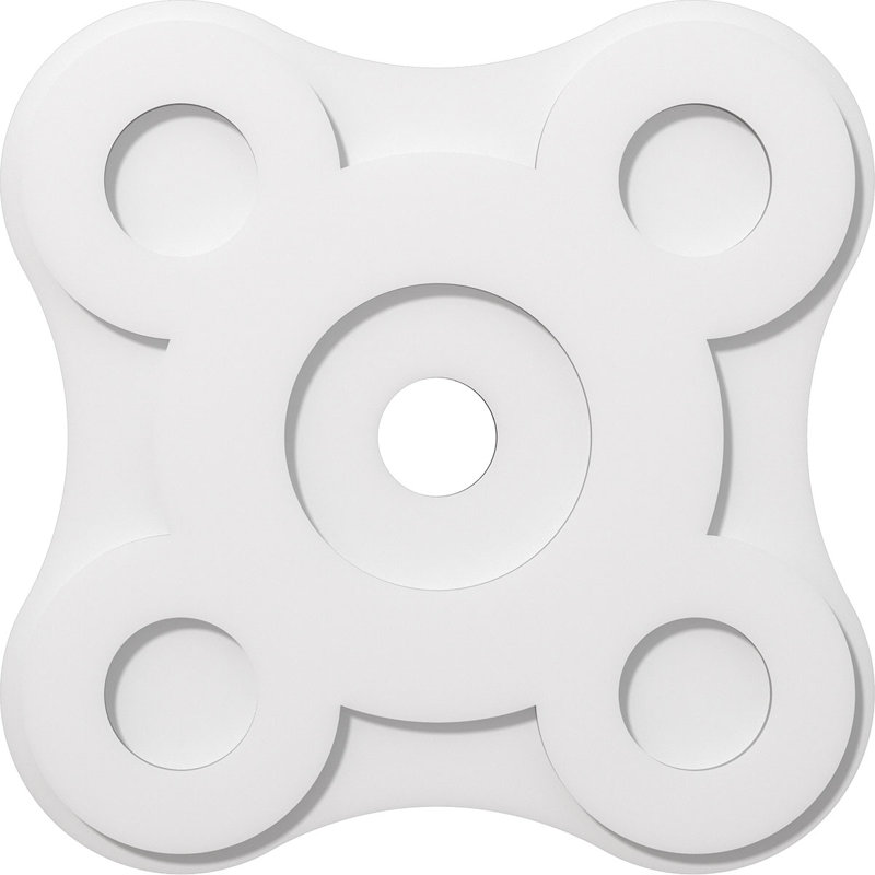 Diamètre intérieur de médaillon contemporain en PVC de 3 pi Luna de qualité architecturale, H 22 po x l 22 po x P 1 po