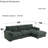 96.5" L-Shaped Sectional Sofa with Storage Ottoman & USB Charger | Chenille Upholstered Couch with Elephant Ear Armrests, Adjustable Phone Holder & Side Pockets | 4-Seater Sectional for Living Room or Apartment-1139348788