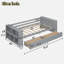 Lit de jour avec tablettes de rangement et 2 tiroirs-60754567
