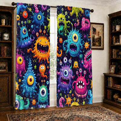 2Pcs rideaux Funky Alien