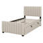 Lit plateforme tapissier avec lit gigogne-477070233