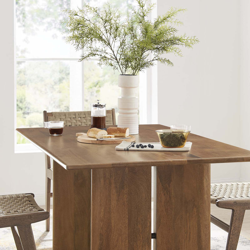 Amistad 60" Walnut Mango Wood Farmhouse Dining Table
