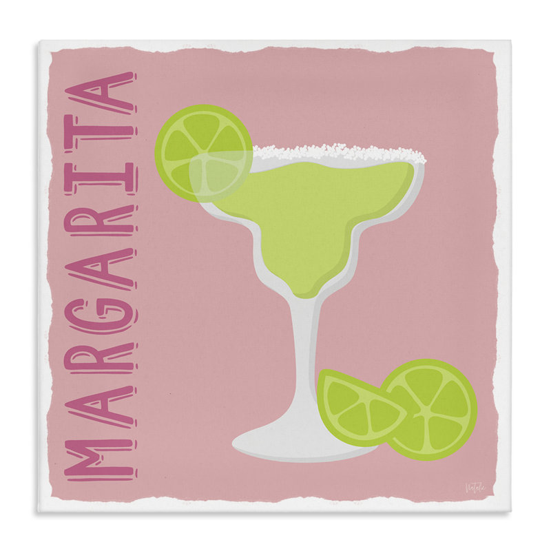 «Margarita Cocktail with Limes», art mural sur toile par Natalie Carpentieri, H 36 po x l 36 po