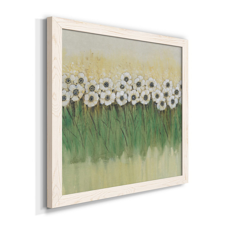 «Rows Of Flowers II», art mural sur toile, Cadre blanc, H 31,5 po x l 31,5 po x P 1,5 po