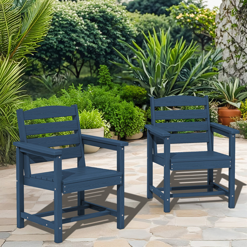 HDPE Patio Dining Chair, Navy