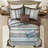 5 Piece Jacquard Set With Throw Pillows Blue-108977406