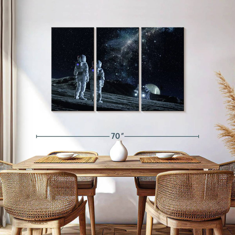 Oberle Lunar Base Astronauts, 36" H x 57" W