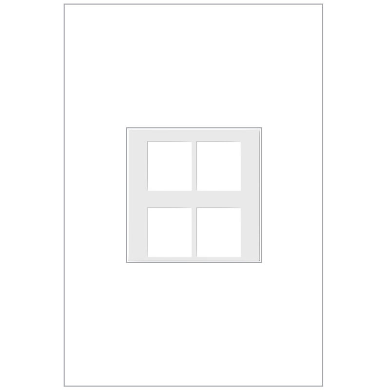 Adorne White Keystone Frame, 4-Port, White