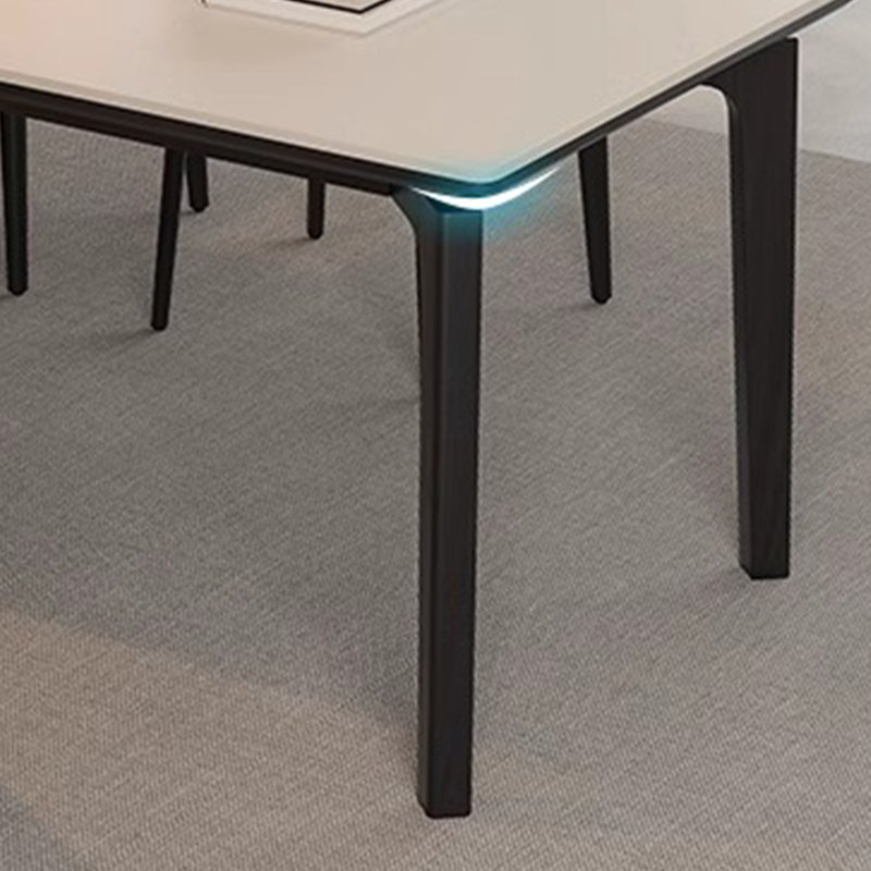Élégante table et chaises de salle à manger en bois de frêne, H 29,52 po x L 78,74 po x l 35,43 po