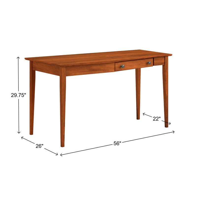 Bureau en bois massif gauche Malani, Cerise antique