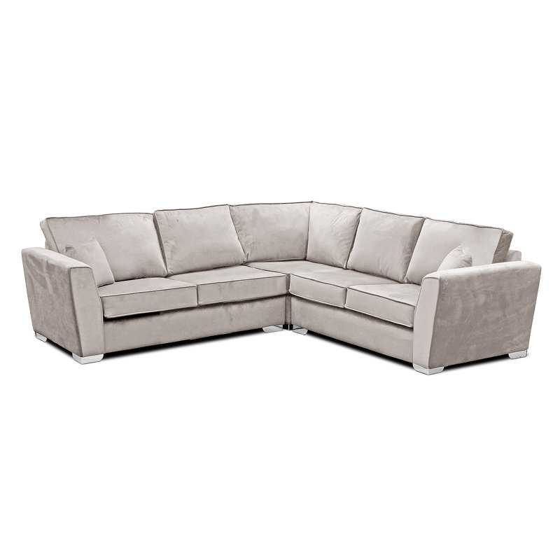 Quade 5 Seater Velvet Corner Sofa , Mink
