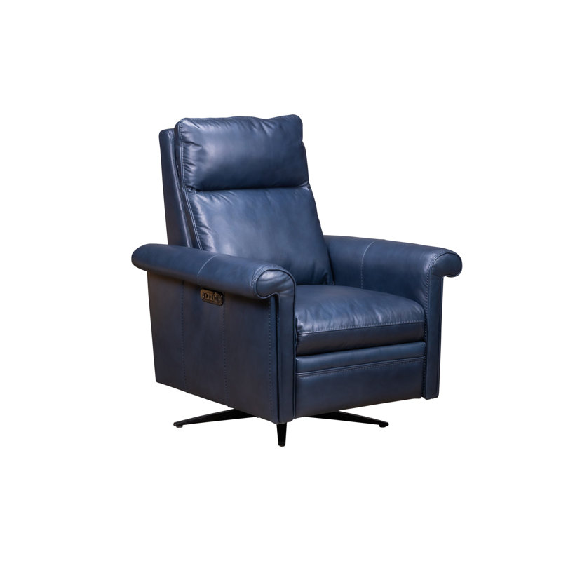 Fauteuil inclinable pivotant en cuir Kadejha, Ambiance Ocean