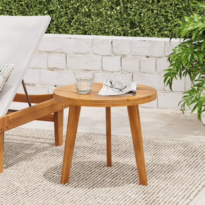 Table d'appoint ronde d'extérieur, table de bout en bois