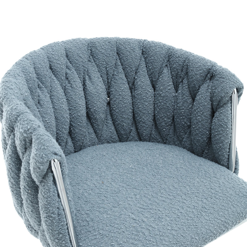 Dalicia Swivel Counter Stool with Metal Frame, Light Blue 