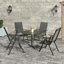Foldable Outdoor Garden Dining Chairs, 7-Level Adjustable Reclining Backrest with Armrests-124811085